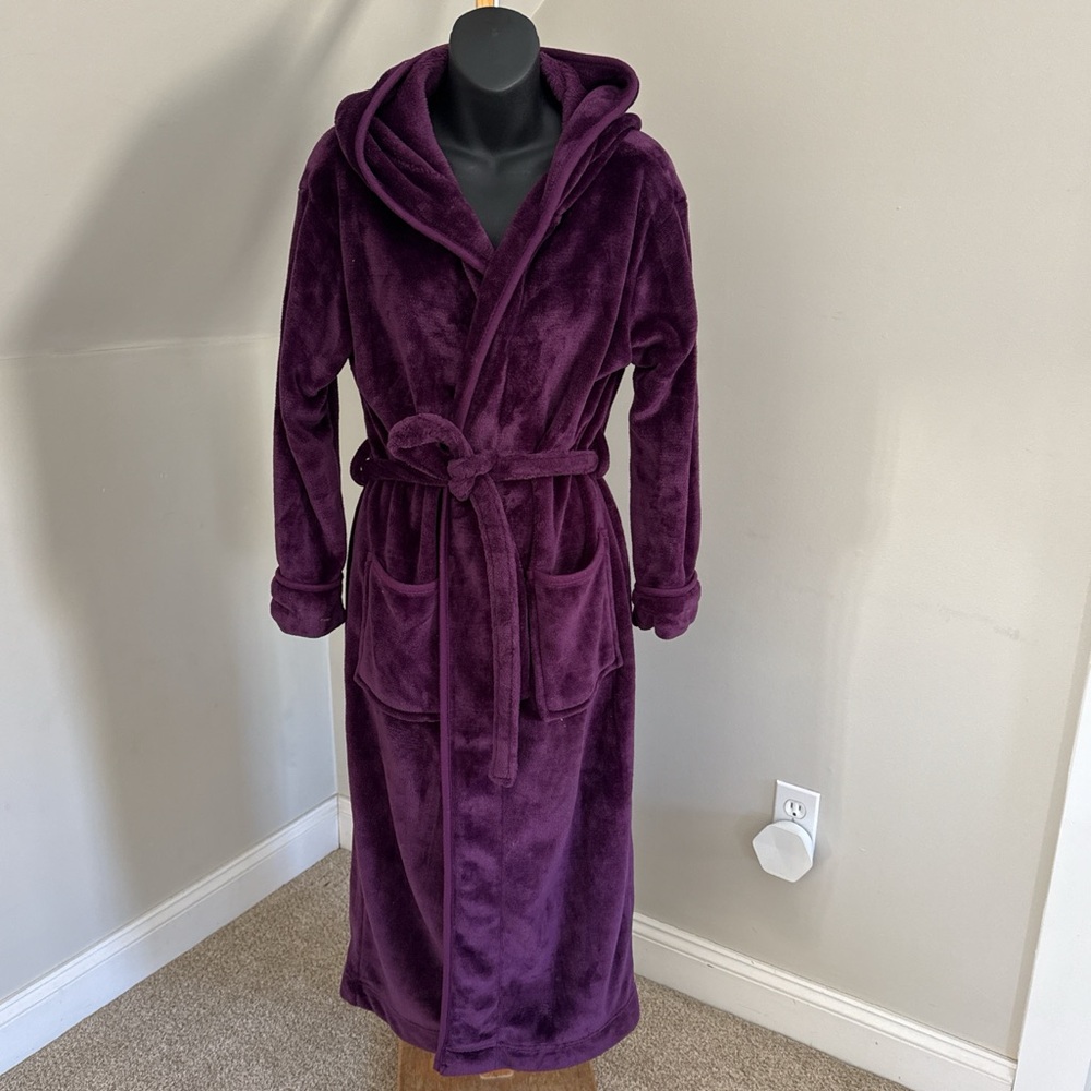 Plush Purple Hooded Robe